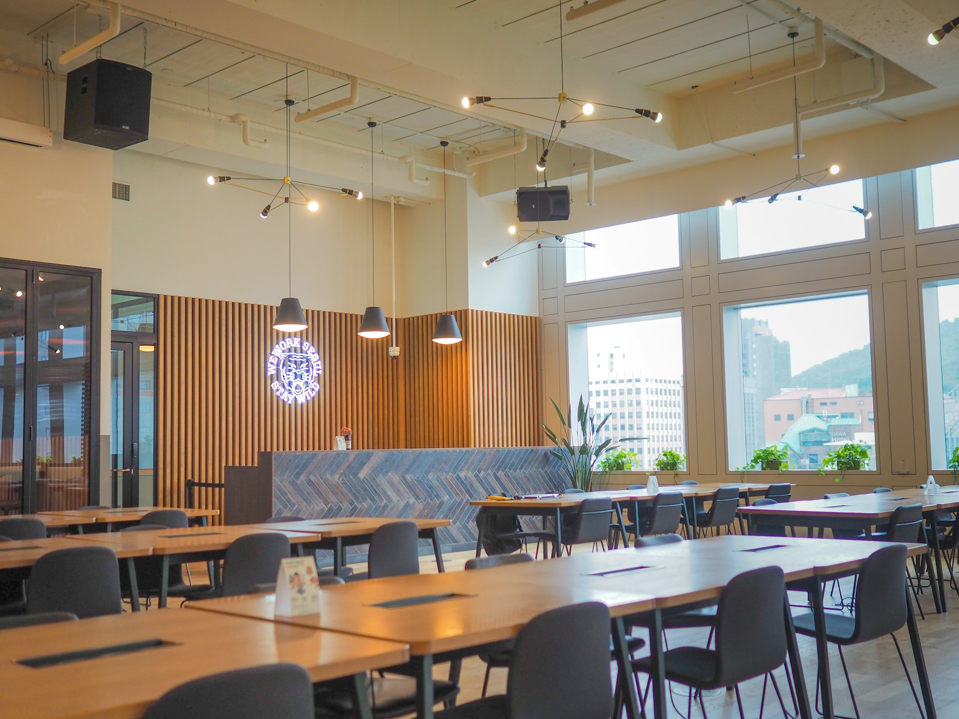 Restaurant with digital menu boards and ordering displays